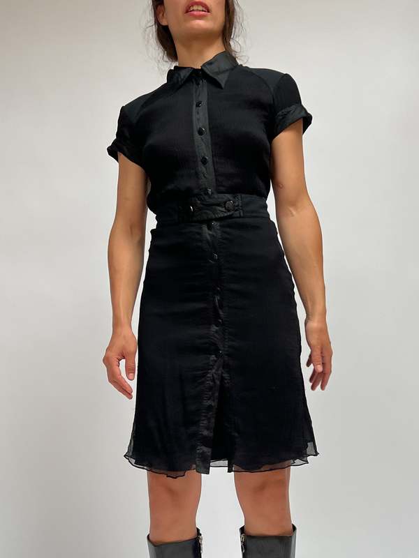 Catherine Malandrino Silk Shirtdress - Black | Garmentory