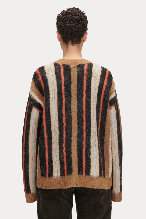 Rachel Comey Emmerson Brushed Alpaca Cardigan - Orange Stripe