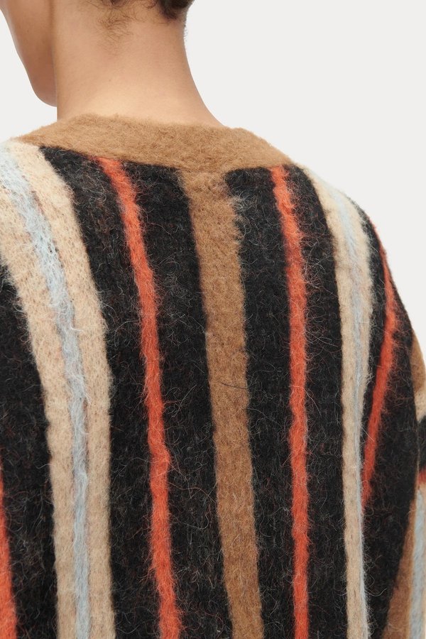 Rachel Comey Emmerson Brushed Alpaca Cardigan - Orange Stripe