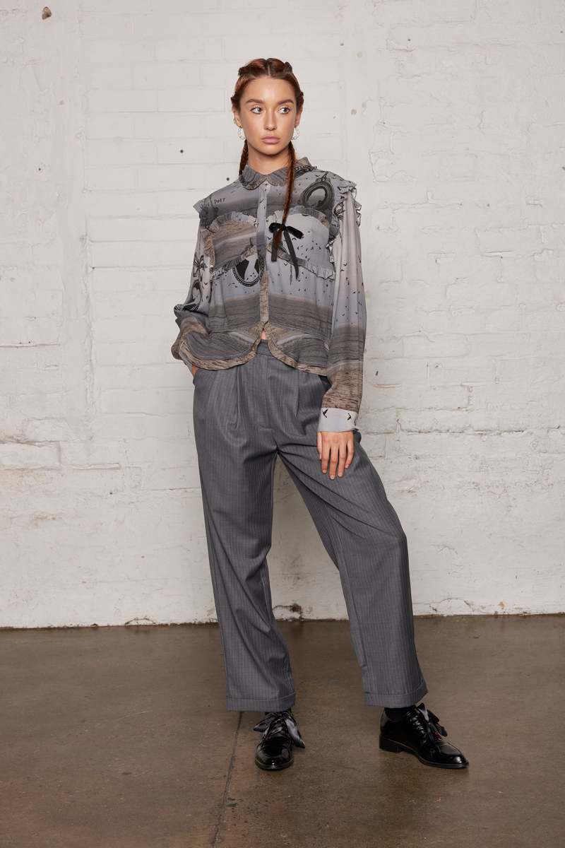 SALASAI POET BLOUSE - SEA SCAPE