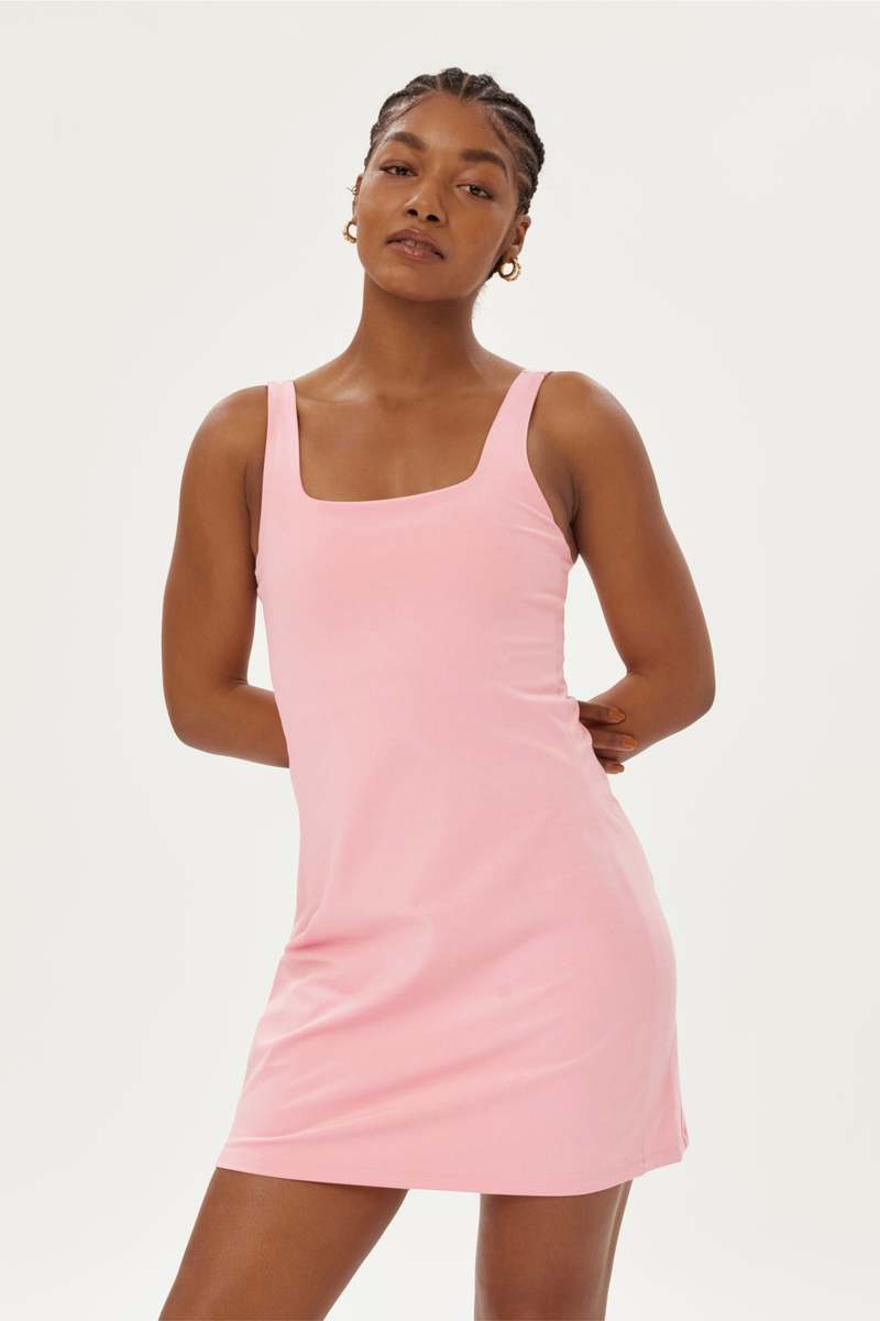 ルミニョン Candy check panel zip dress 【Pink】 ルミニョン Candy check panel zip dress 【Pink】