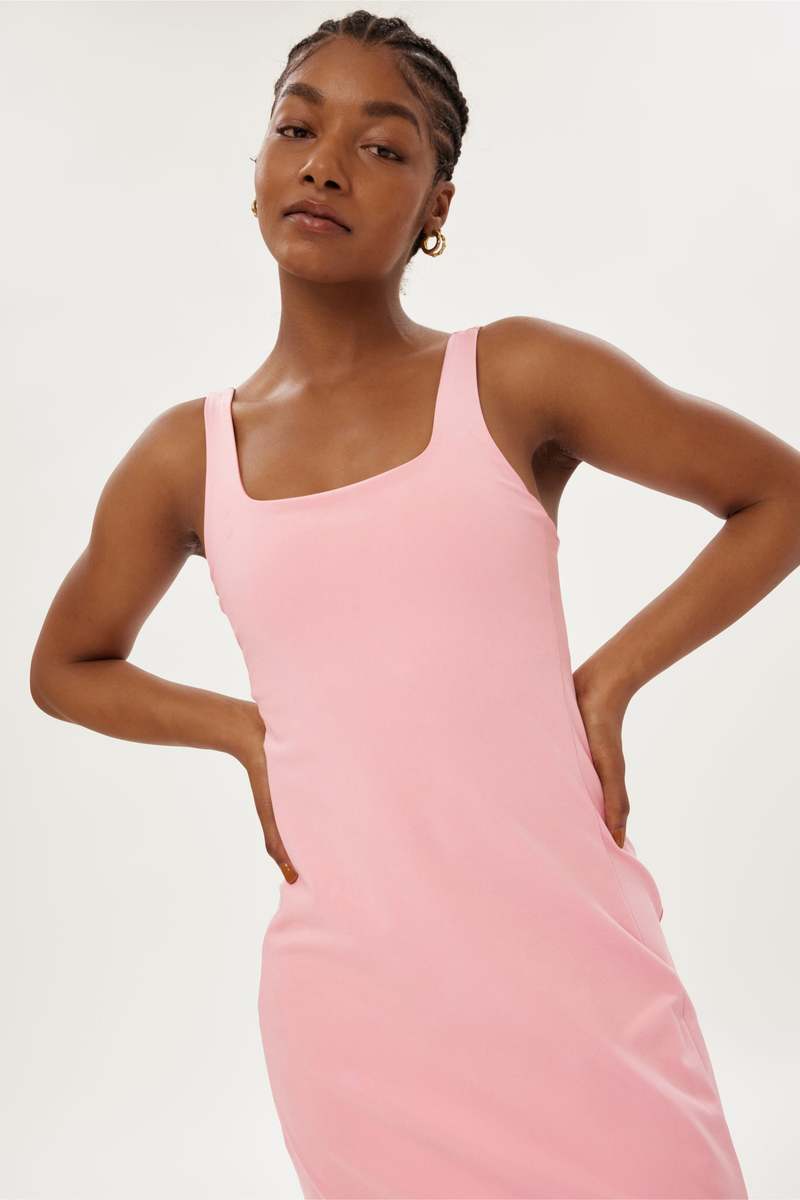 Girlfriend Collective Candy Tommy Dress - Pink | Garmentory
