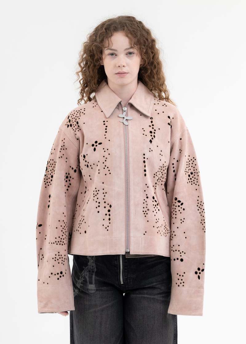ジャケット・アウター MASU GALAXY-CUT LEATHER JACKET(SALMON) MASU SALMON GALAXY CUT LEATHER JACKET - Pink | Garmentory