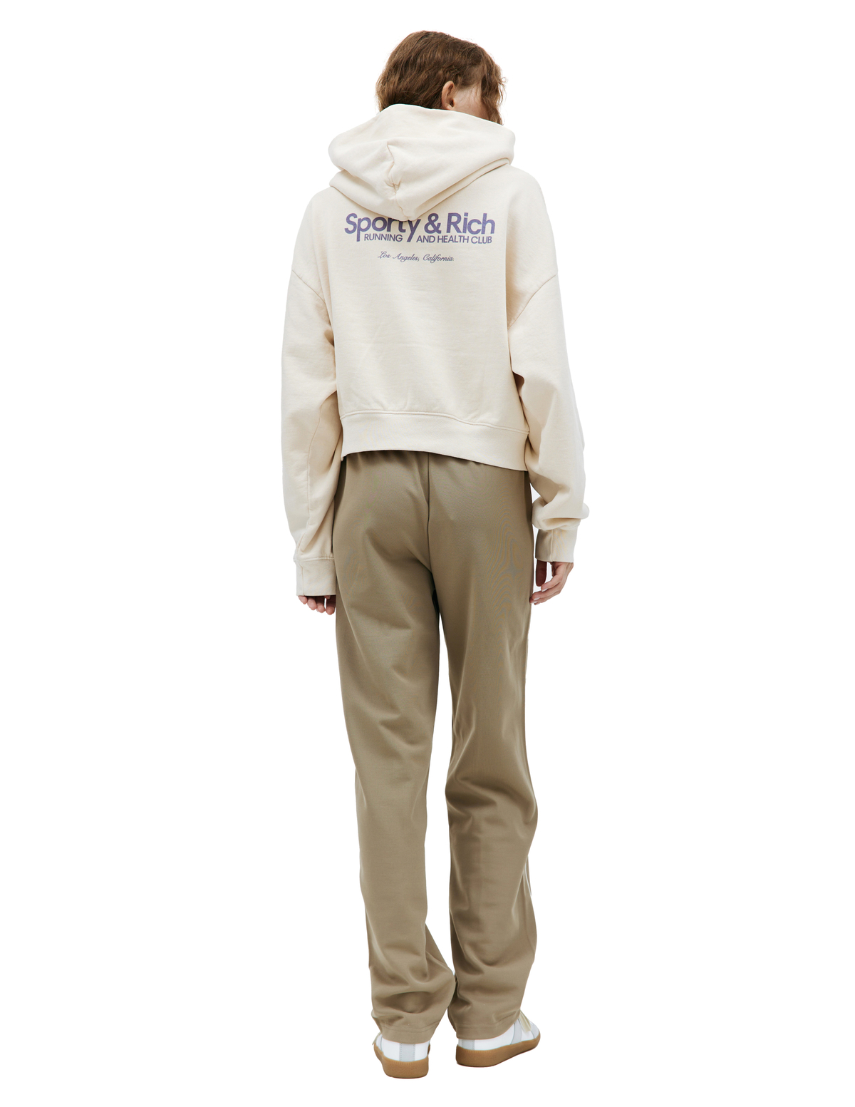 スウェット・トレーナー Sporty & Rich Wellness Club Hood Beige HO761CR HO761CRSS23 Sporty & Rich - CROPPED NY HEALTH CLUB BEIGE HOODIE – LE