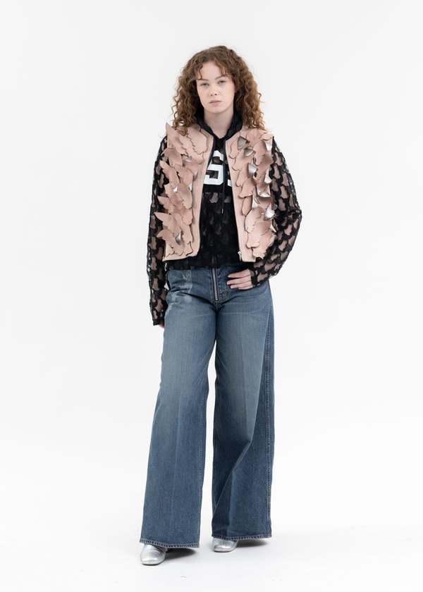 MASU SALMON ANGEL WING LEATHER VEST - Pink | Garmentory