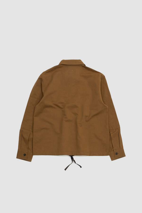 Margaret Howell Workwear Cotton Linen Drawcord Shirt - Nut