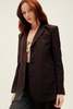 Tibi Tropical Wool Max Blazer - Dark Brown - Thumbnail 3