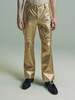 Ernest W. Baker Lamb Leather Flare Trousers - Gold - Thumbnail 1