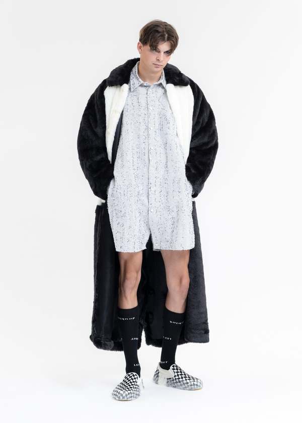 Doublet 2WAY COSTUME FUR COAT PANDA - BLACK | Garmentory 