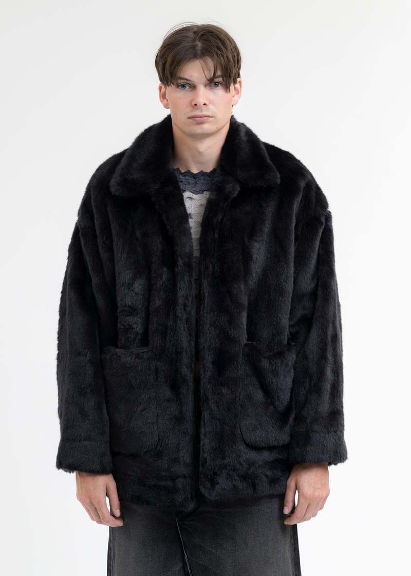 Doublet AND-PAINTED FUR JACKET PANDA - BLACK | Garmentory
