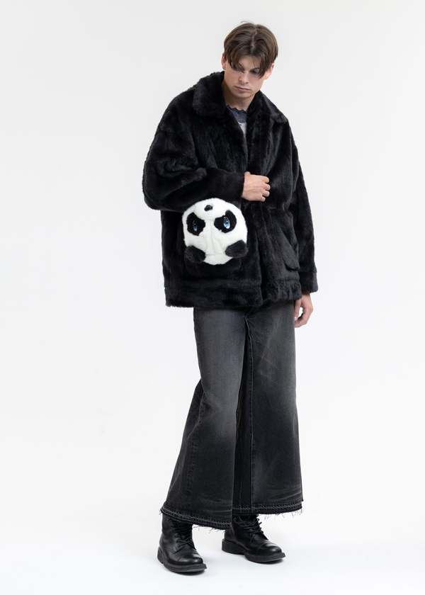 Doublet AND-PAINTED FUR JACKET PANDA - BLACK | Garmentory