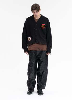 Doublet BROKEN HEART CARDIGAN - BLACK | Garmentory