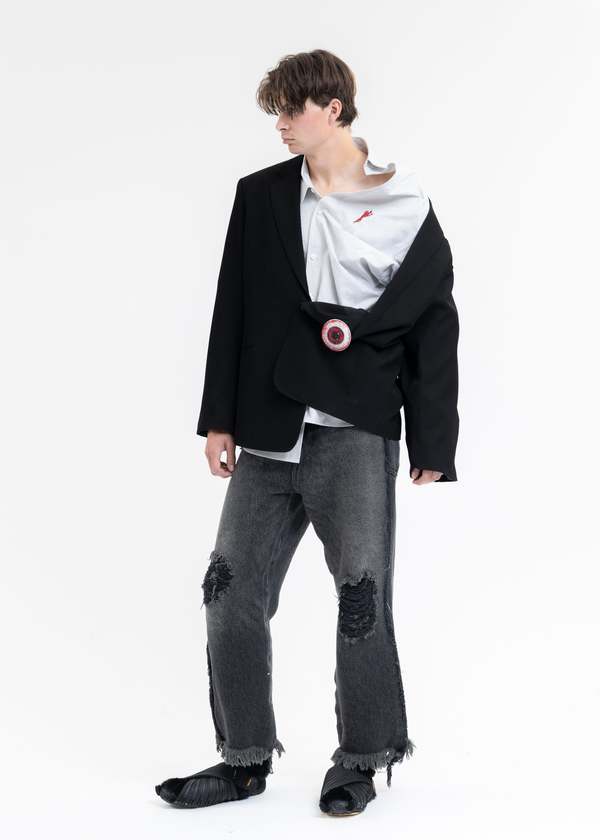 Doublet HALF LOOSE TAILORED JACKET - BLACK | Garmentory