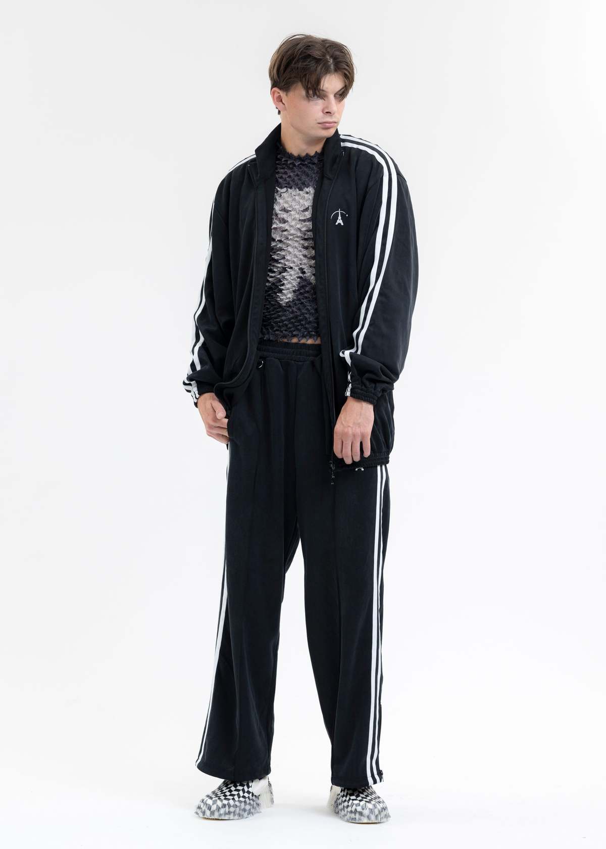 Doublet VINTAGE EFFECT TRACK JACKET - BLACK | Garmentory