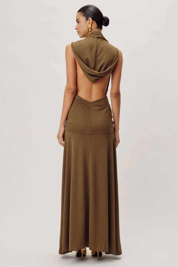 hunter & brown dress Ralph Lauren Silk Midi Slip Dress In Hunter Brown - 50% Off