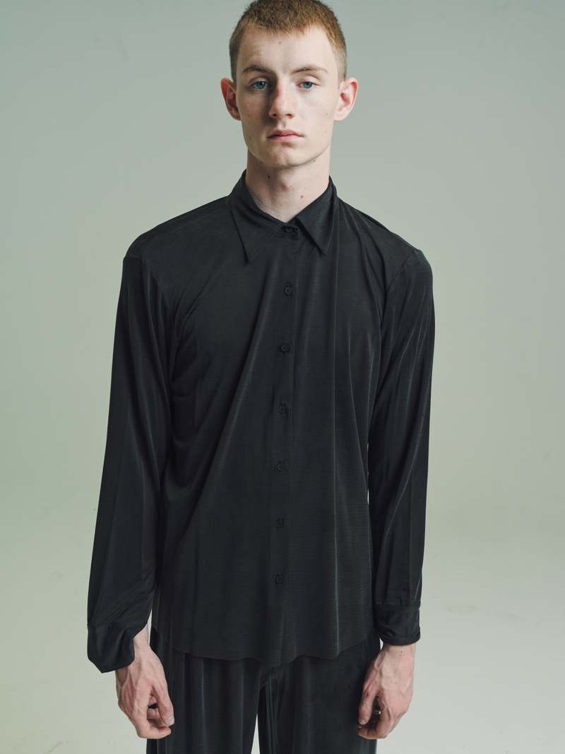 Gabriela Coll Garments NO.118 Sanded Cupro Shirt - Black | Garmentory