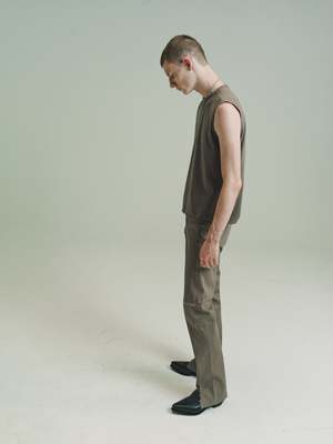 Gabriela Coll Garments NO.155 Coated Denim Slit Trousers - Brown