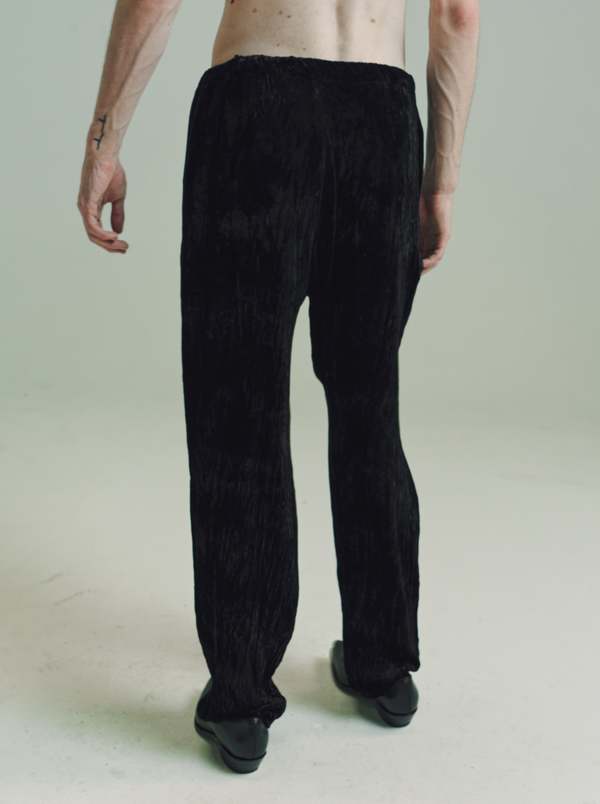 Gabriela Coll Garments NO.198 Crushed Velvet Trousers - Black