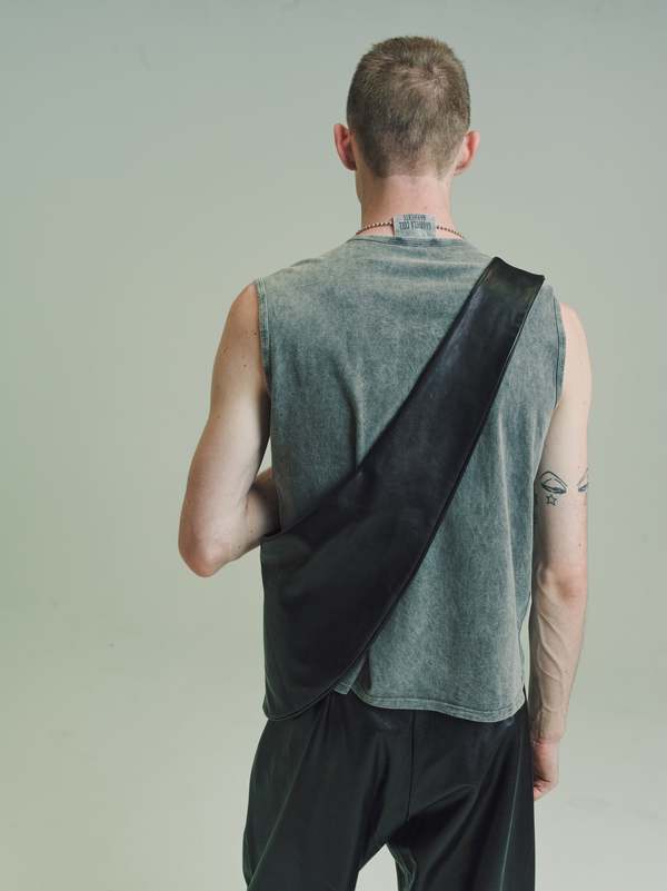 Gabriela Coll Garments NO.250 Leather Crossed Bag - Black | Garmentory