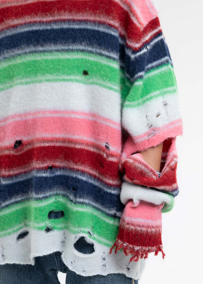 Doublet OVERSIZE PULLOVER - MULTI STRIPE | Garmentory
