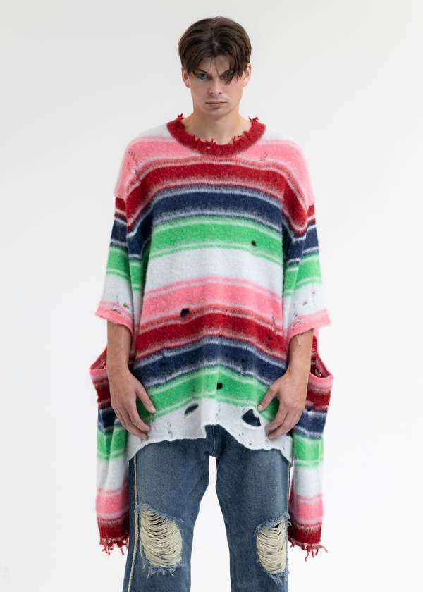 トップス doublet STRIPE OVERSIZED PULLOVER 23AW Doublet OVERSIZE PULLOVER - MULTI STRIPE | Garmentory