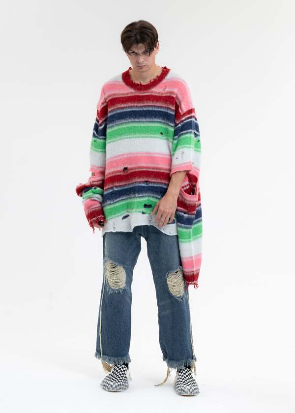 Doublet OVERSIZE PULLOVER - MULTI STRIPE | Garmentory