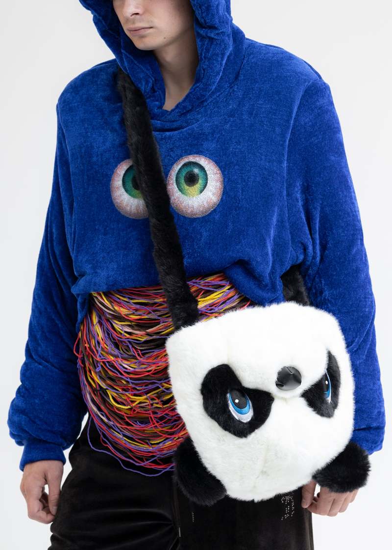 Doublet PANDA COSTUME HEAD BAG - Black/White | Garmentory