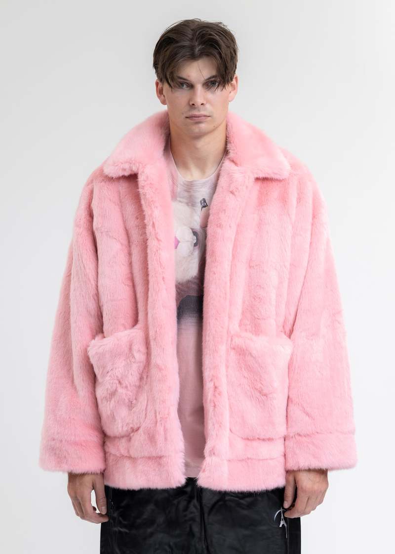 Doublet PAINTED FUR RABBIT JACKET - PINK | Garmentory