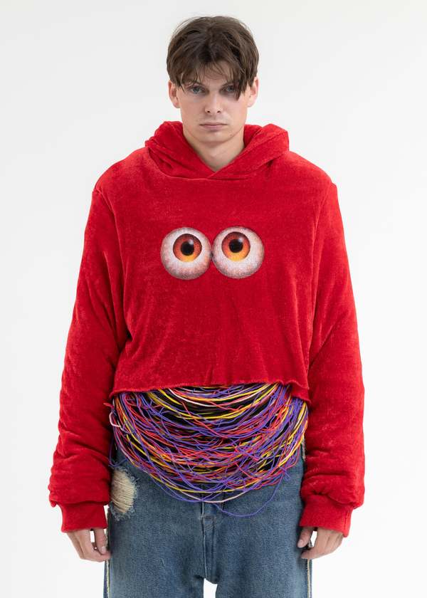 味*y様 doublet CHAOS EMBROIDERY HOODIE RED Doublet BURST HOODIE - RED | Garmentory