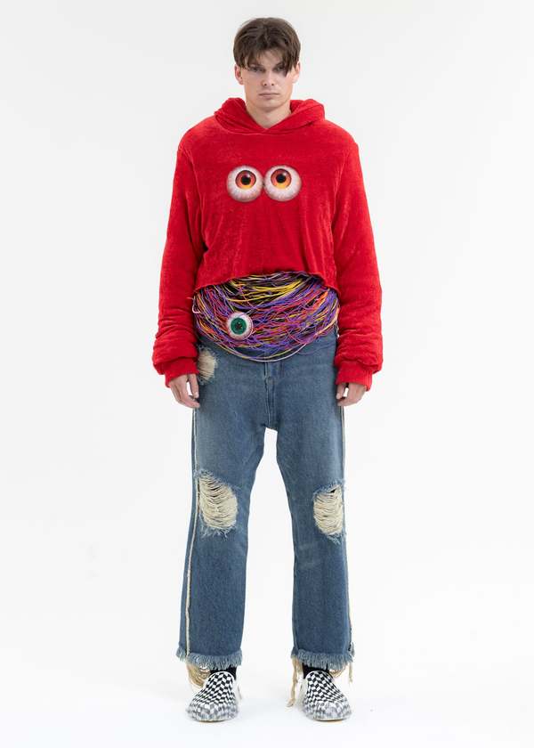 Doublet BURST HOODIE - RED | Garmentory