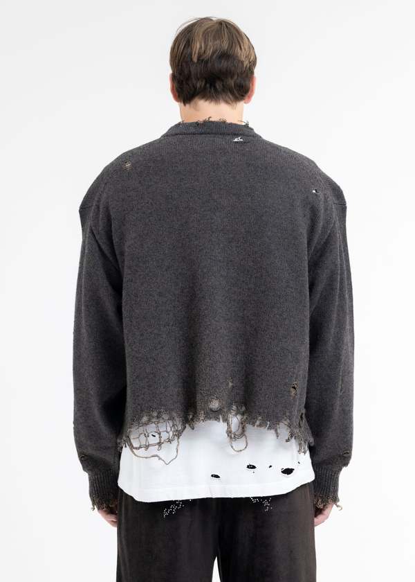 Doublet TOP BROKEN HEART CARDIGAN - GREY | Garmentory