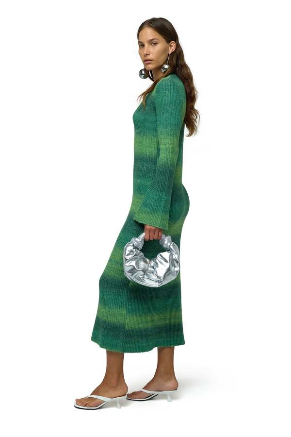 axon dress in gummy green multi by simon miller SIMONMILLER Axon Dress in Gummy Green Multi