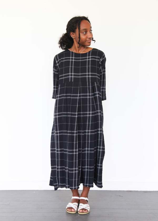 H+ Hannoh Wessel Demi Dress - Navy Check | Garmentory