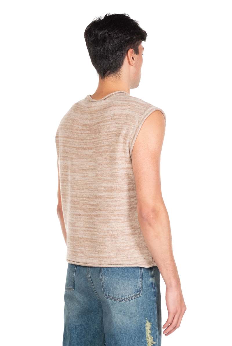 ANDERSSON BELL Blotch Intarsia Crew-neck Vest - Beige
