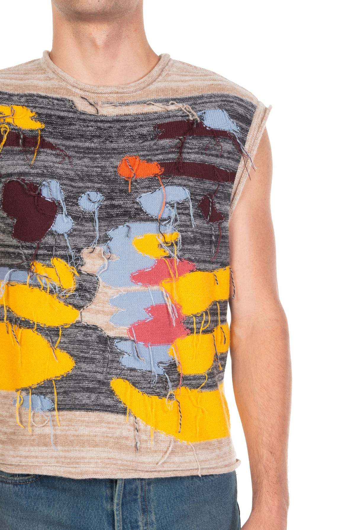 ANDERSSON BELL Blotch Intarsia Crew-neck Vest - Beige