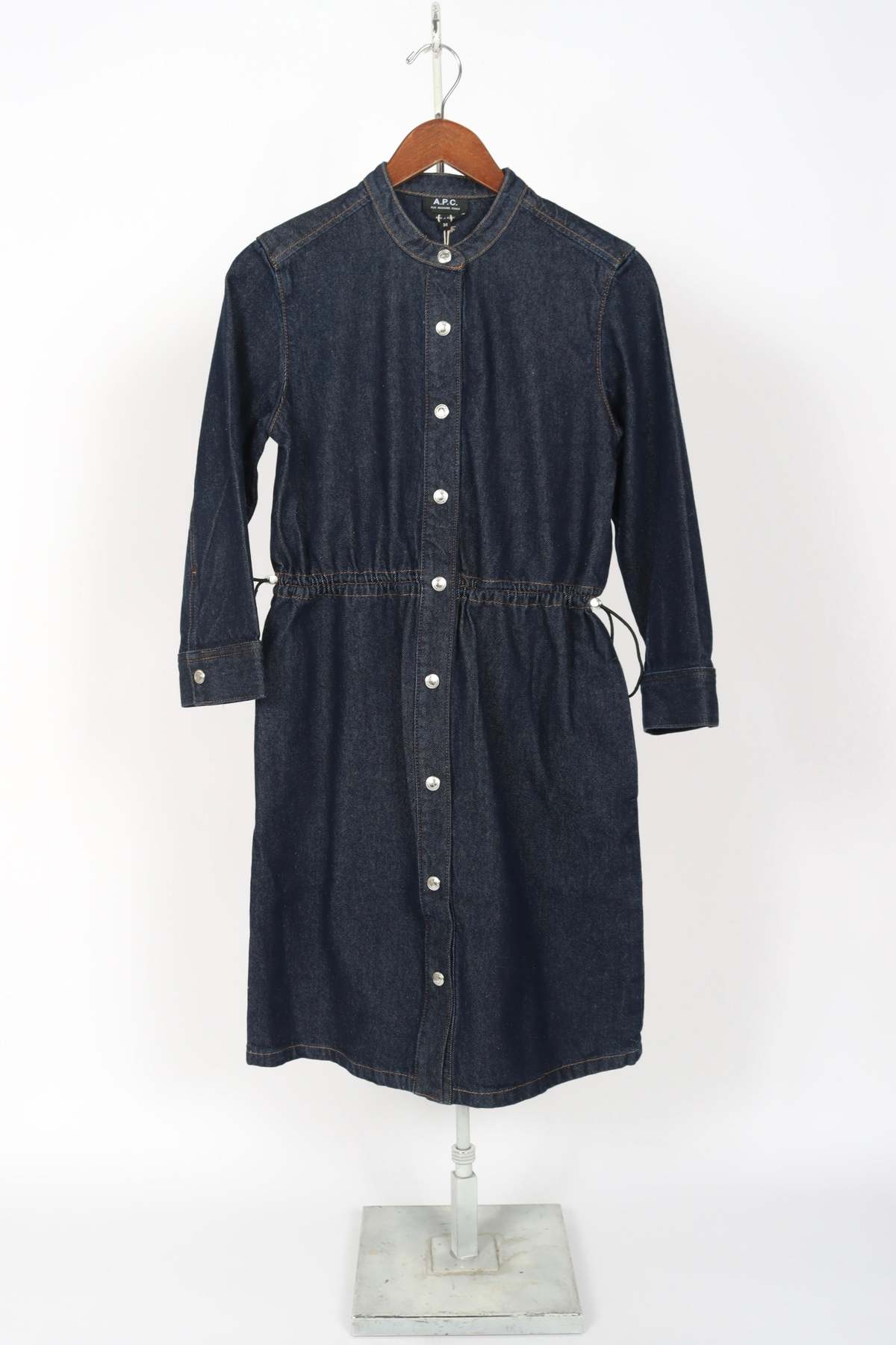 A.P.C. Lorna Dress - Washed Indigo | Garmentory