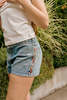 Vintage  70s Floral Jean Shorts - Thumbnail 3