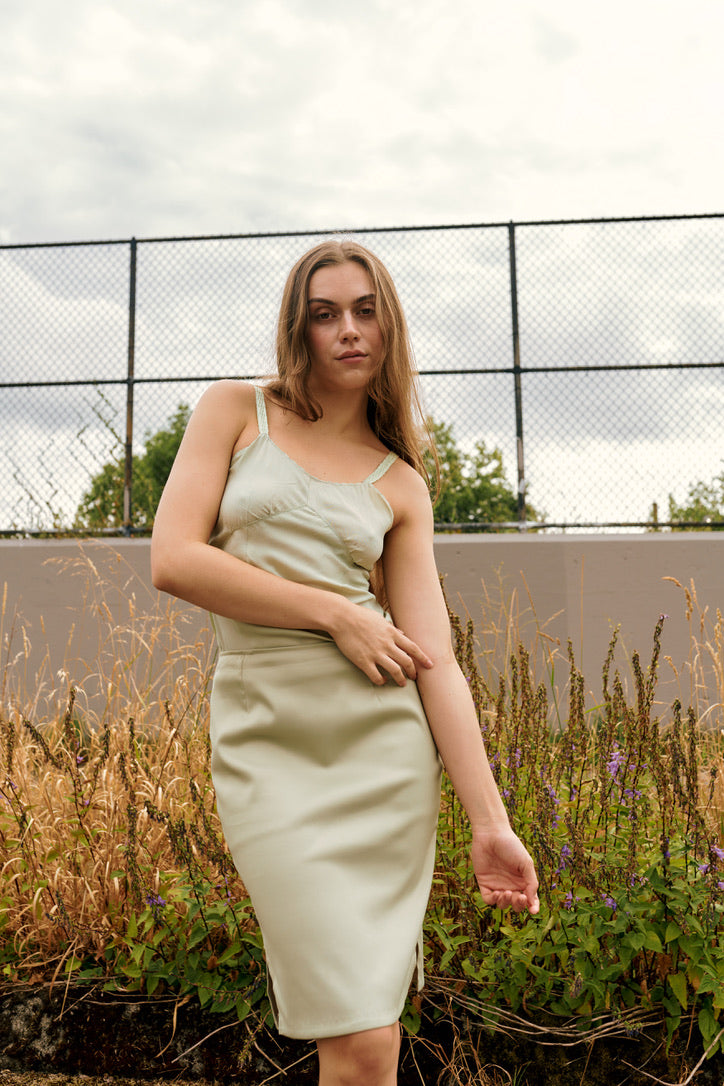 Vintage Pencil Skirt - Sage Green
