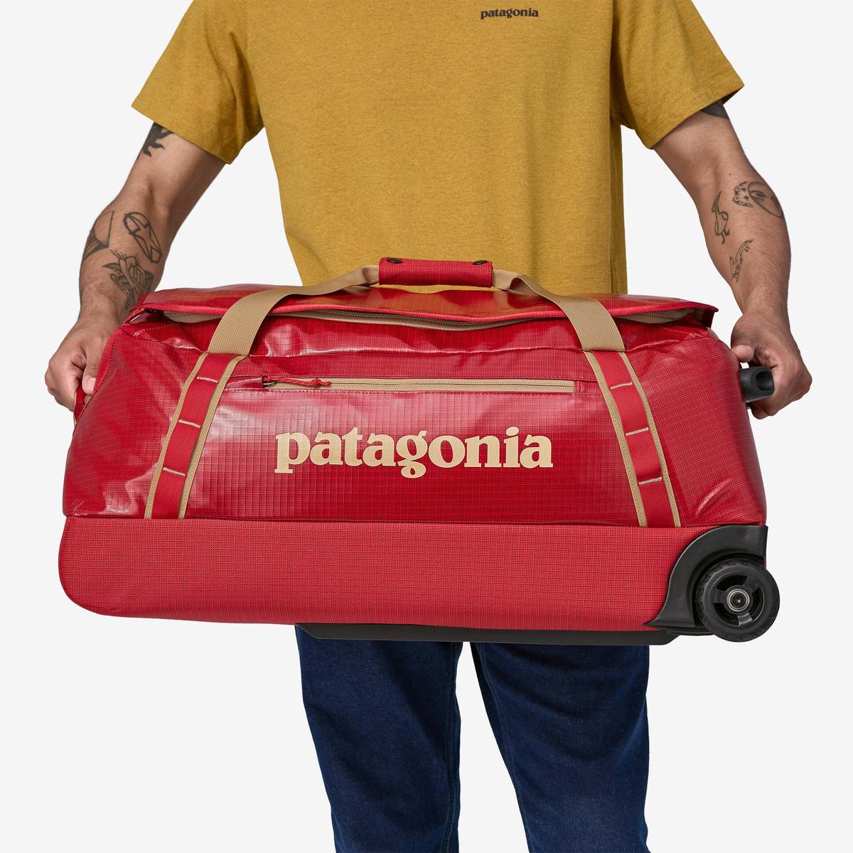 Patagonia Black Hole Wheeled Duffel Bag 70L Tinamou Tan Garmentory