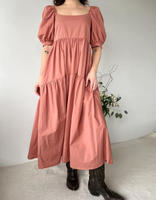 open lace back dress ZAPAKA Women A-Line V-Neck Terracotta Satin Bridesmaid Dress With Slit   ZAPAKA NZ