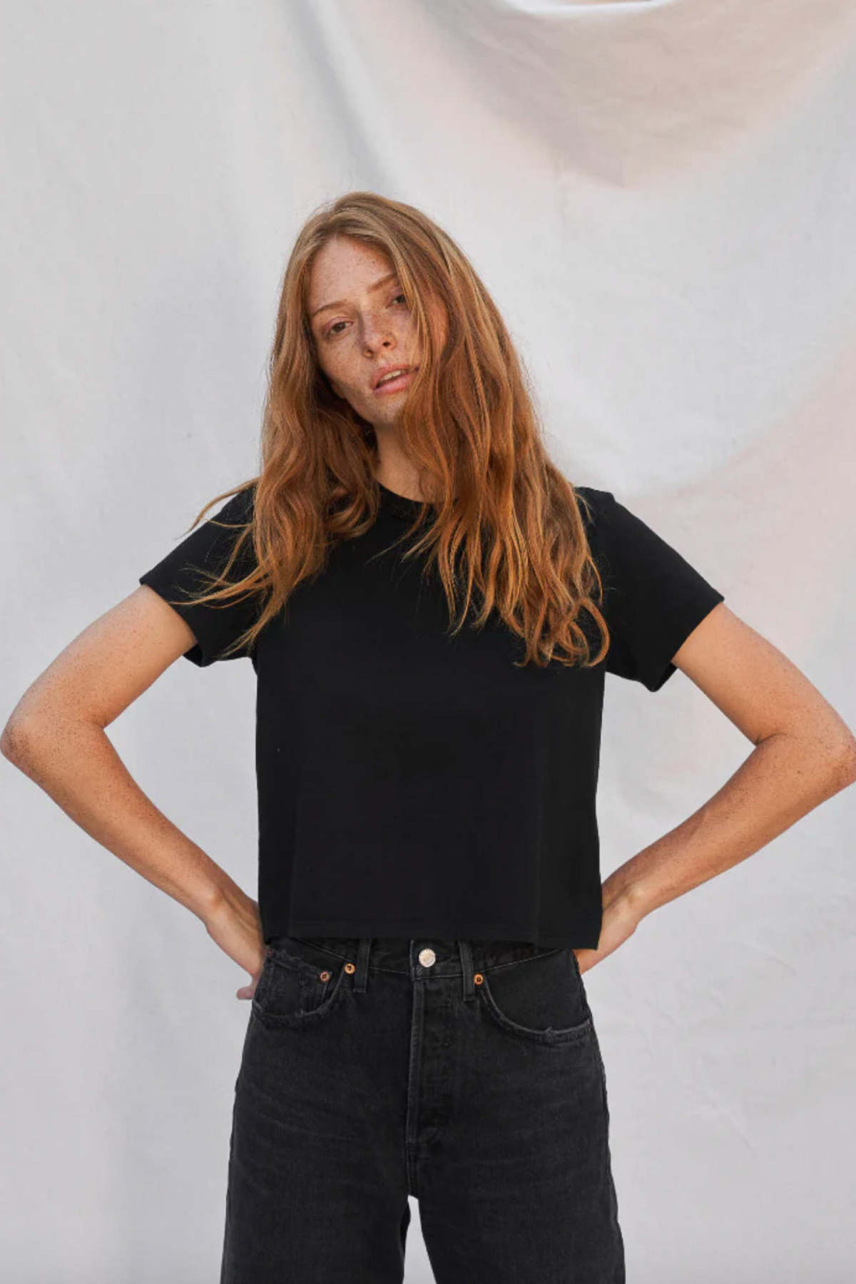 Perfect White Tee Baby Tee - True Black/White - Image 2 of 3