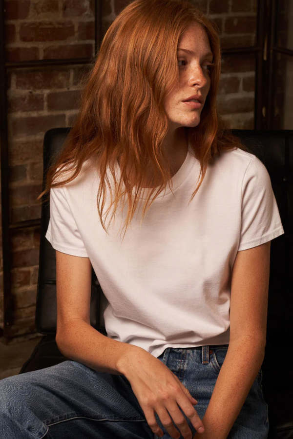 Perfect White Tee Baby Tee - True Black/White