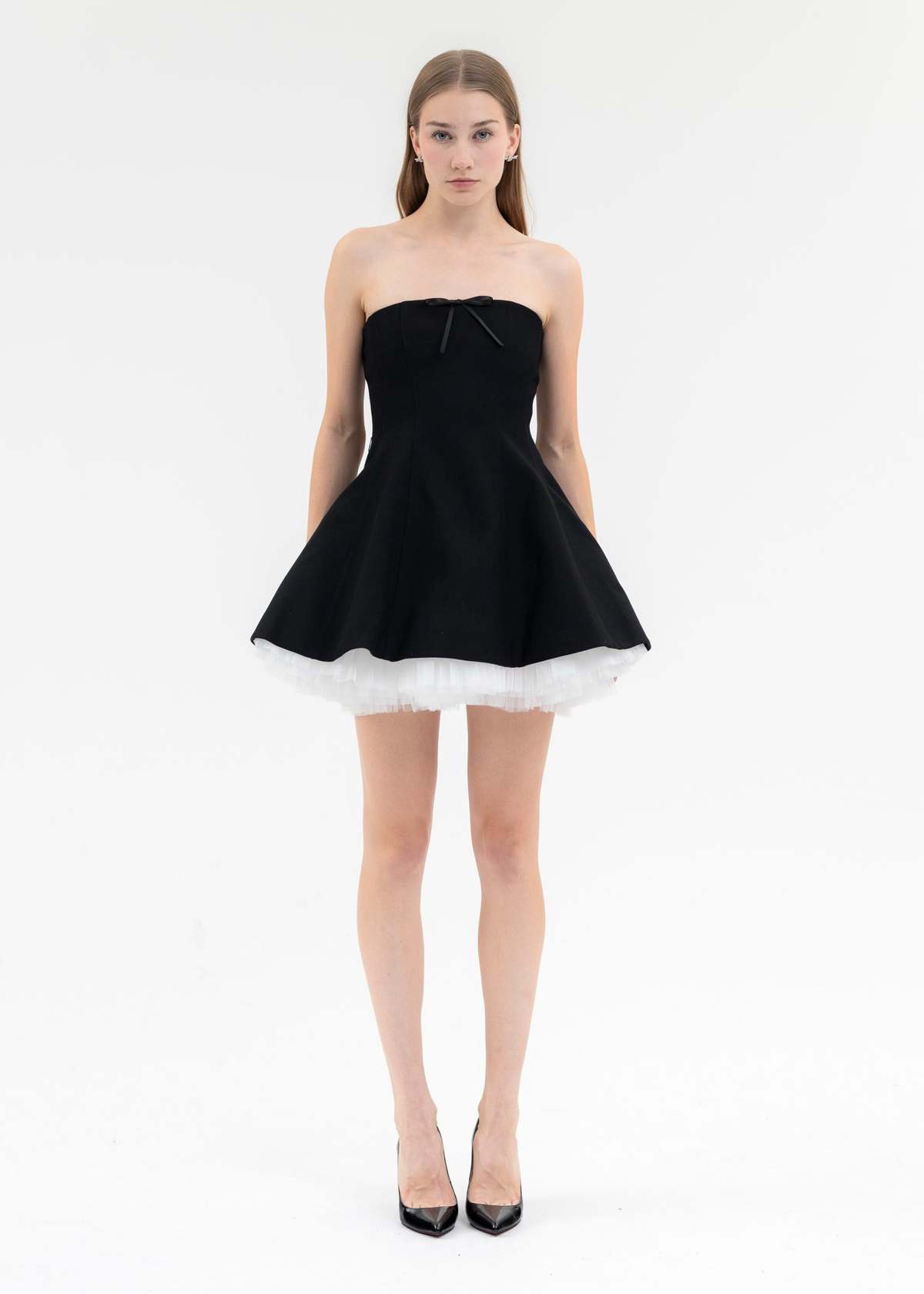 Shushu/Tong Two-Piece Strapless Puffy Dress - Black | Garmentory