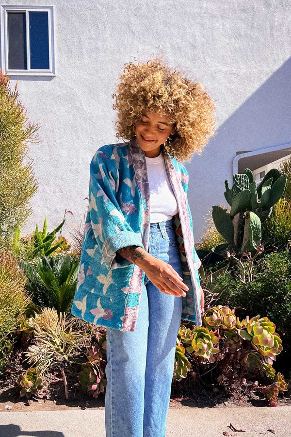 The Canyon Vintage Kantha Jacket Blue Jay Garmentory