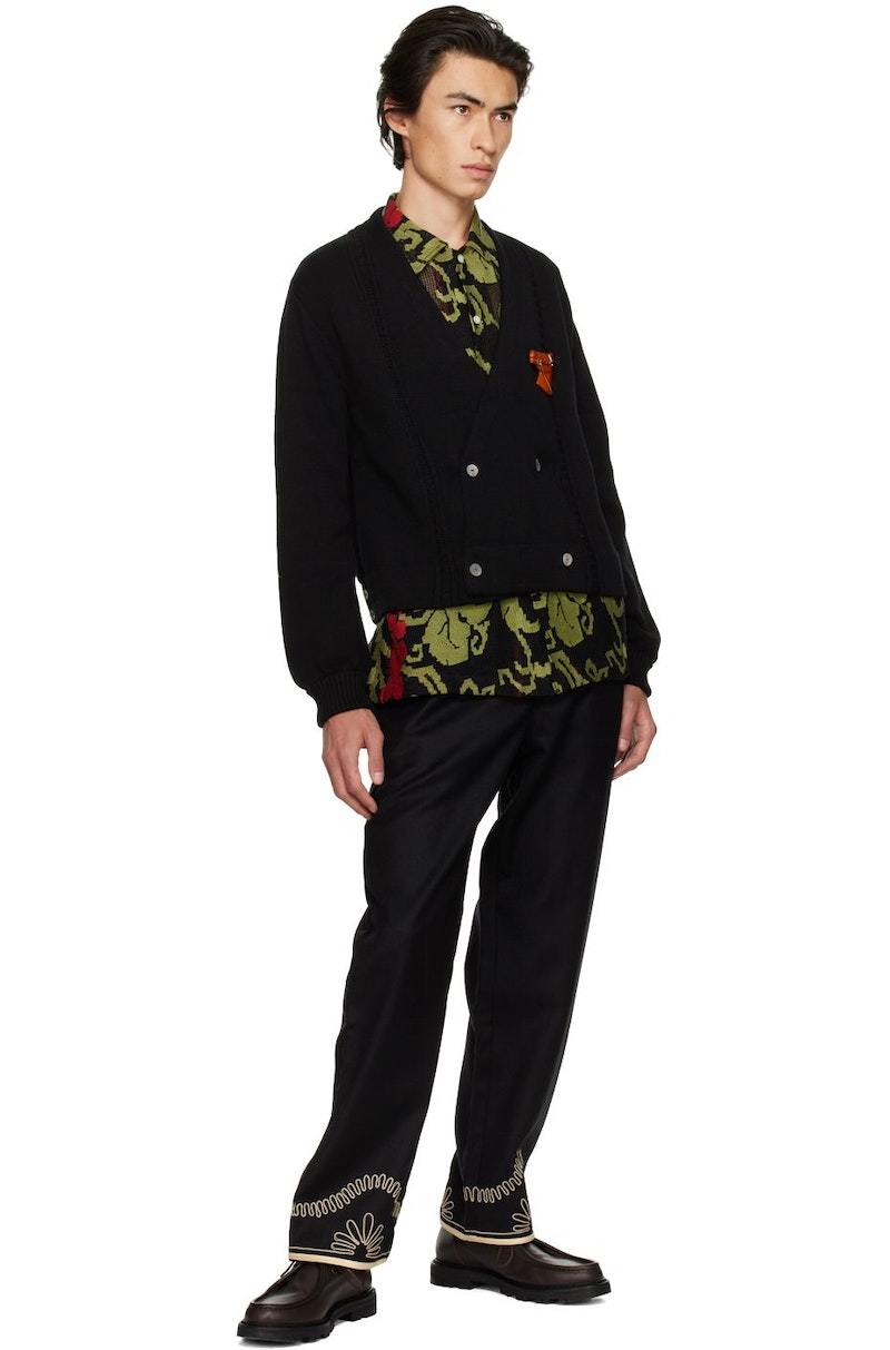 Bode Horse Pin Cardigan - Black | Garmentory