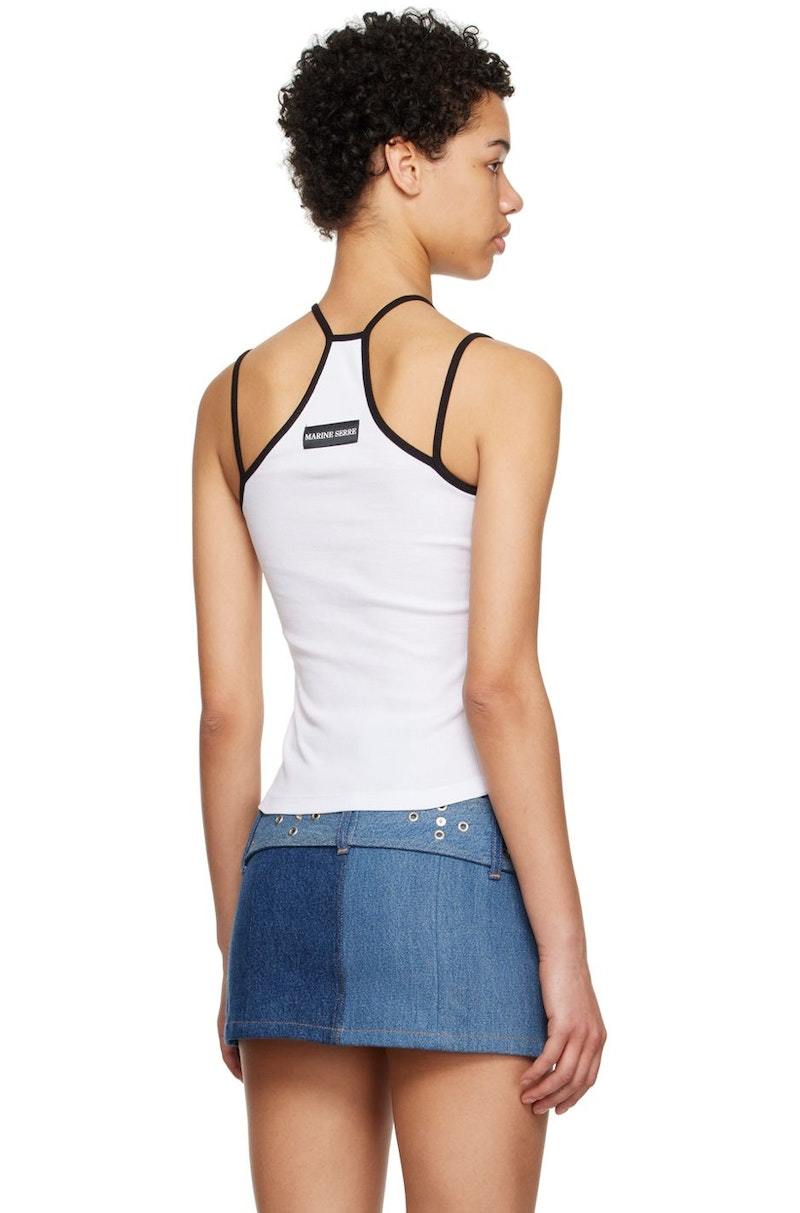 MARINE SERRE White Tennis Court Tank Top - White | Garmentory