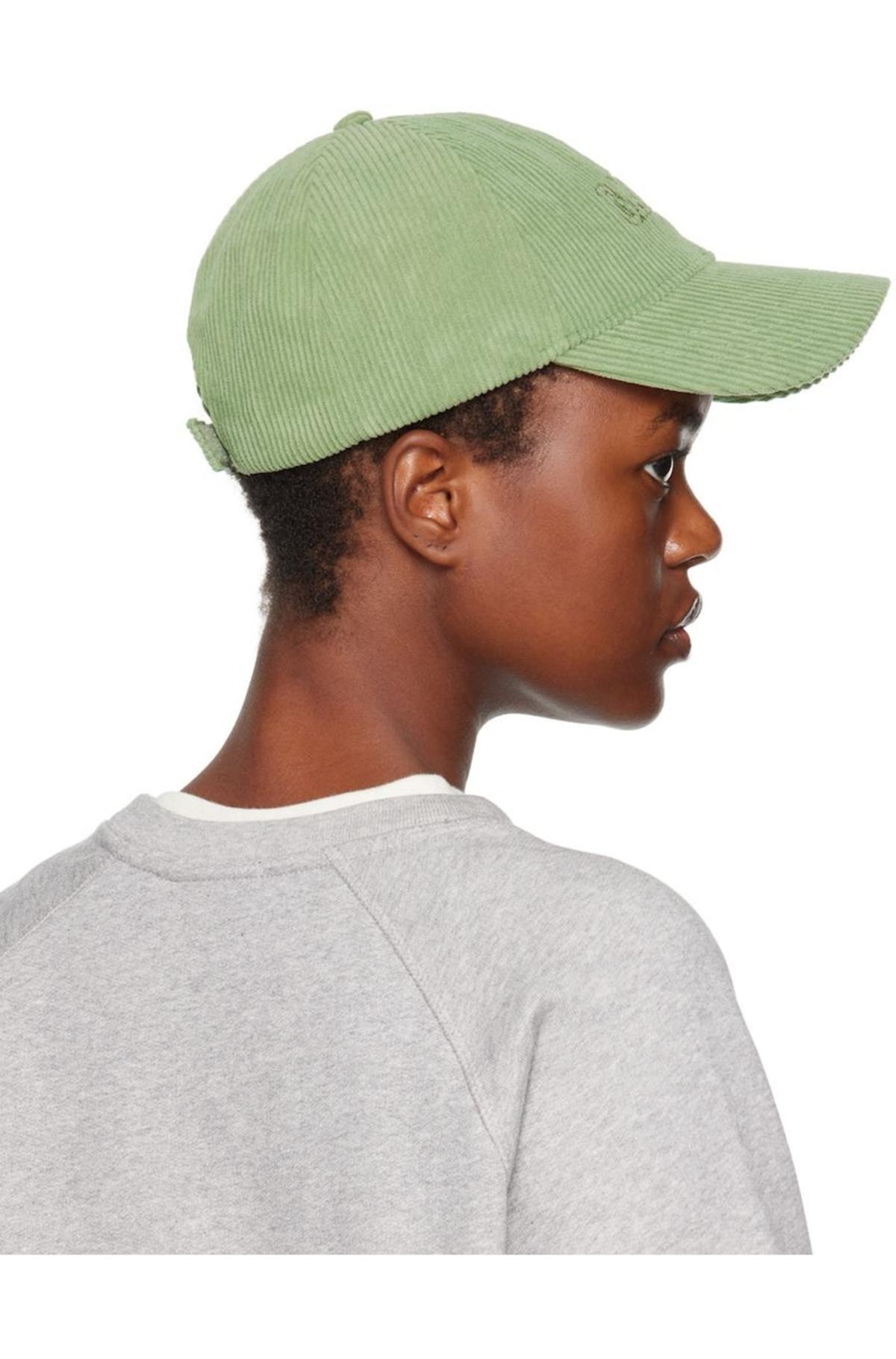 Kalamata Green Canvas Cap | GANNI (Global) SG Ganni Military Green Baseball Cap main image 2