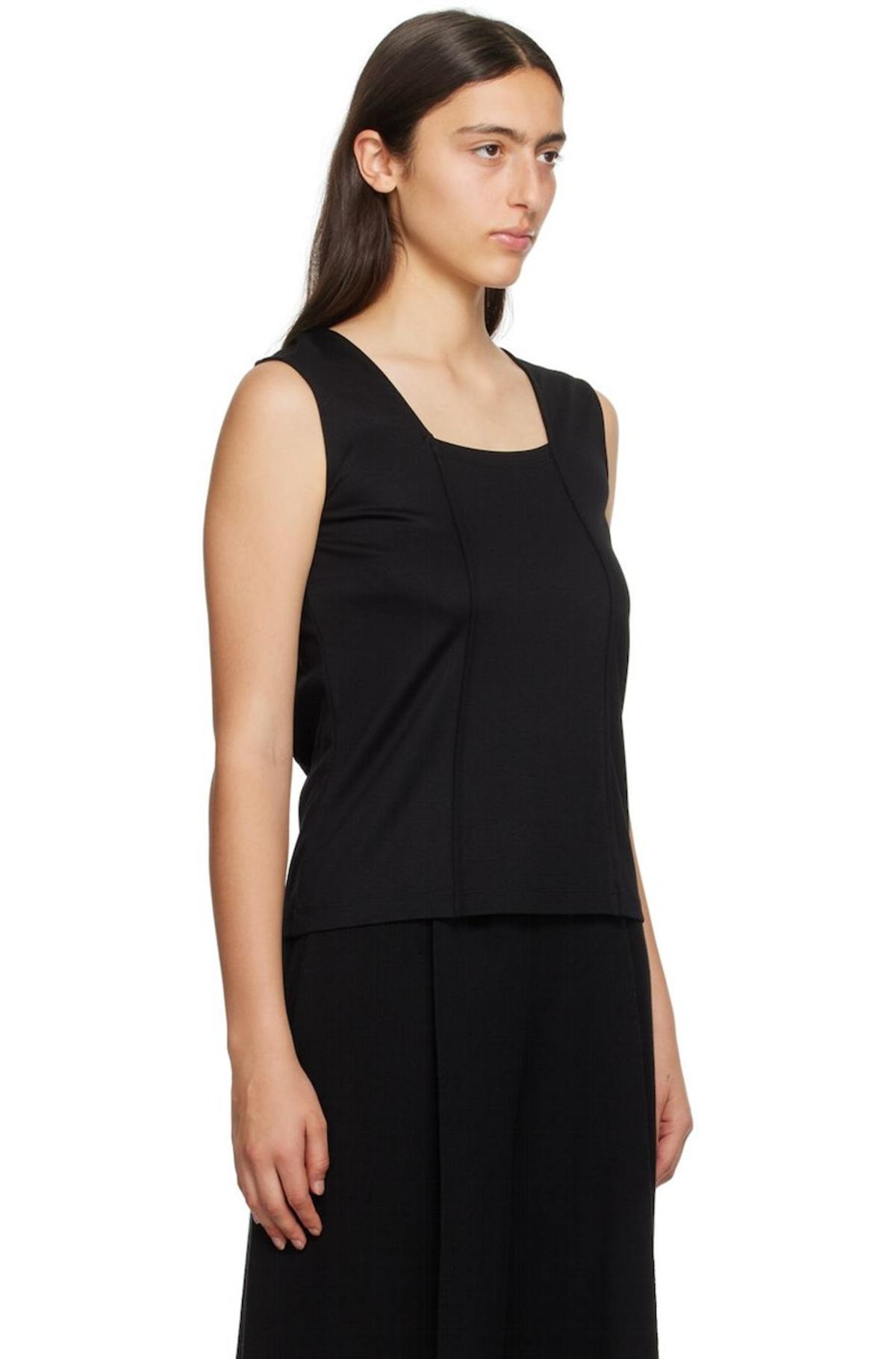 Issey Miyak Tucked Square Tank Top - Black | Garmentory
