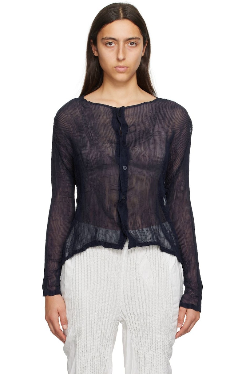 Issey Miyake Twist 1 Cardigan - Navy | Garmentory