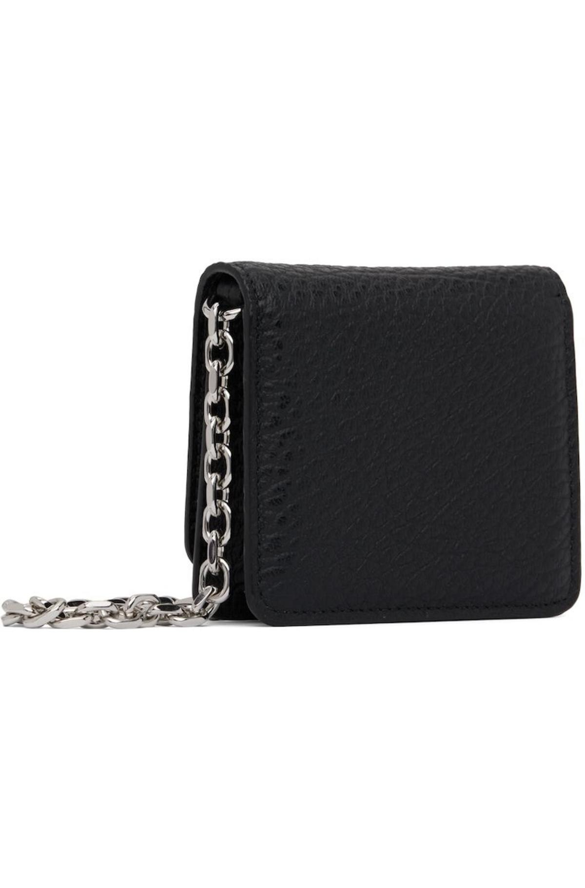Maison Margiela Small Four Stitches Chain Wallet Bag Black Garmentory